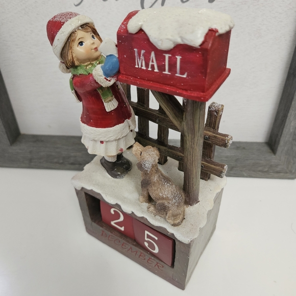 Letter to Santa Girl and her dog Mailbox December Block Calender Decorat… - Picture 12 of 15